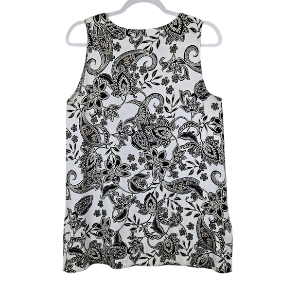J. Jill Wearever Cream Adara Paisley Tank Top M TALL - Picture 3 of 9